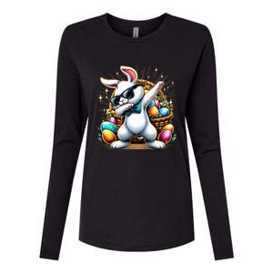 Dabbing Bunny Rabbit Easter Egg Hunting Womens Cotton Relaxed Long Sleeve T-Shirt