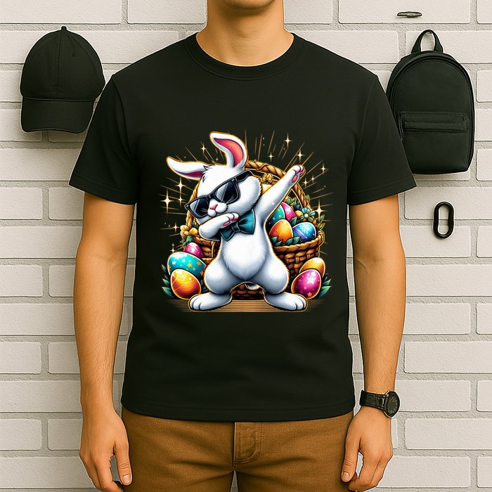 Dabbing Bunny Rabbit Easter Egg Hunting T-Shirt
