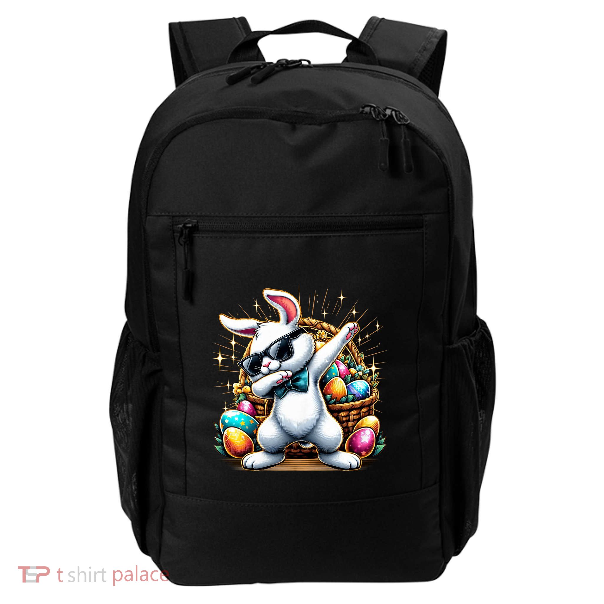 Dabbing Bunny Rabbit Easter Egg Hunting Backpack