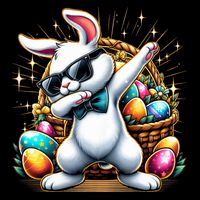 Dabbing Bunny Rabbit Easter Egg Hunting Sustainable Bucket Hat
