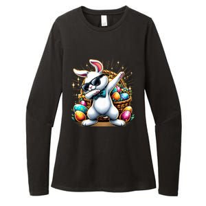 Dabbing Bunny Rabbit Easter Egg Hunting Womens CVC Long Sleeve Shirt