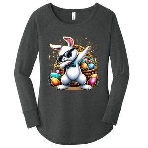 Dabbing Bunny Rabbit Easter Egg Hunting Women's Perfect Tri Tunic Long Sleeve Shirt