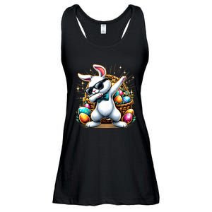 Dabbing Bunny Rabbit Easter Egg Hunting Ladies Essential Flowy Tank