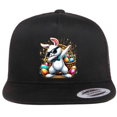Dabbing Bunny Rabbit Easter Egg Hunting Flatbill Hat