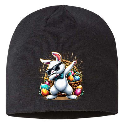 Dabbing Bunny Rabbit Easter Egg Hunting Sustainable Beanie