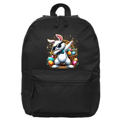Dabbing Bunny Rabbit Easter Egg Hunting 16 in Basic Backpack