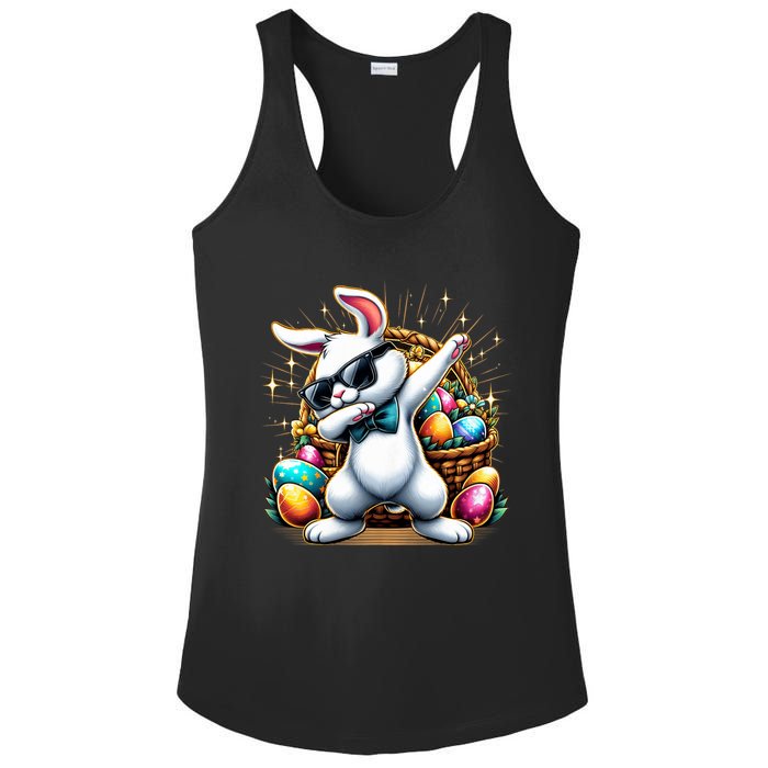 Dabbing Bunny Rabbit Easter Egg Hunting Ladies PosiCharge Competitor Racerback Tank