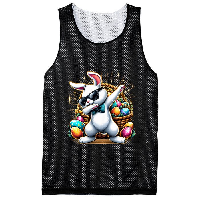 Dabbing Bunny Rabbit Easter Egg Hunting Mesh Reversible Basketball Jersey Tank