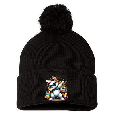Dabbing Bunny Rabbit Easter Egg Hunting Pom Pom 12in Knit Beanie
