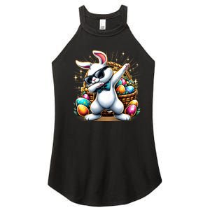 Dabbing Bunny Rabbit Easter Egg Hunting Women's Perfect Tri Rocker Tank