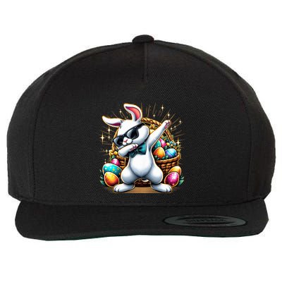 Dabbing Bunny Rabbit Easter Egg Hunting Wool Snapback Cap