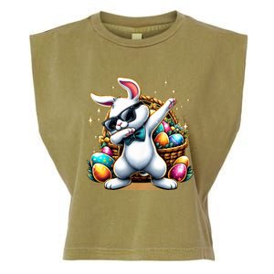 Dabbing Bunny Rabbit Easter Egg Hunting Garment-Dyed Women's Muscle Tee