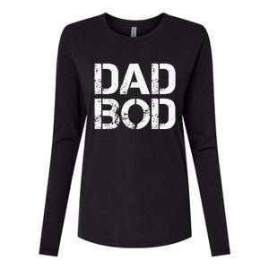 Dad Bod Rough Strong 90s White Stencil Text Womens Cotton Relaxed Long Sleeve T-Shirt