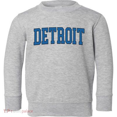 Detroit Blue Retro Vintage Distressed Arched Text Toddler Sweatshirt