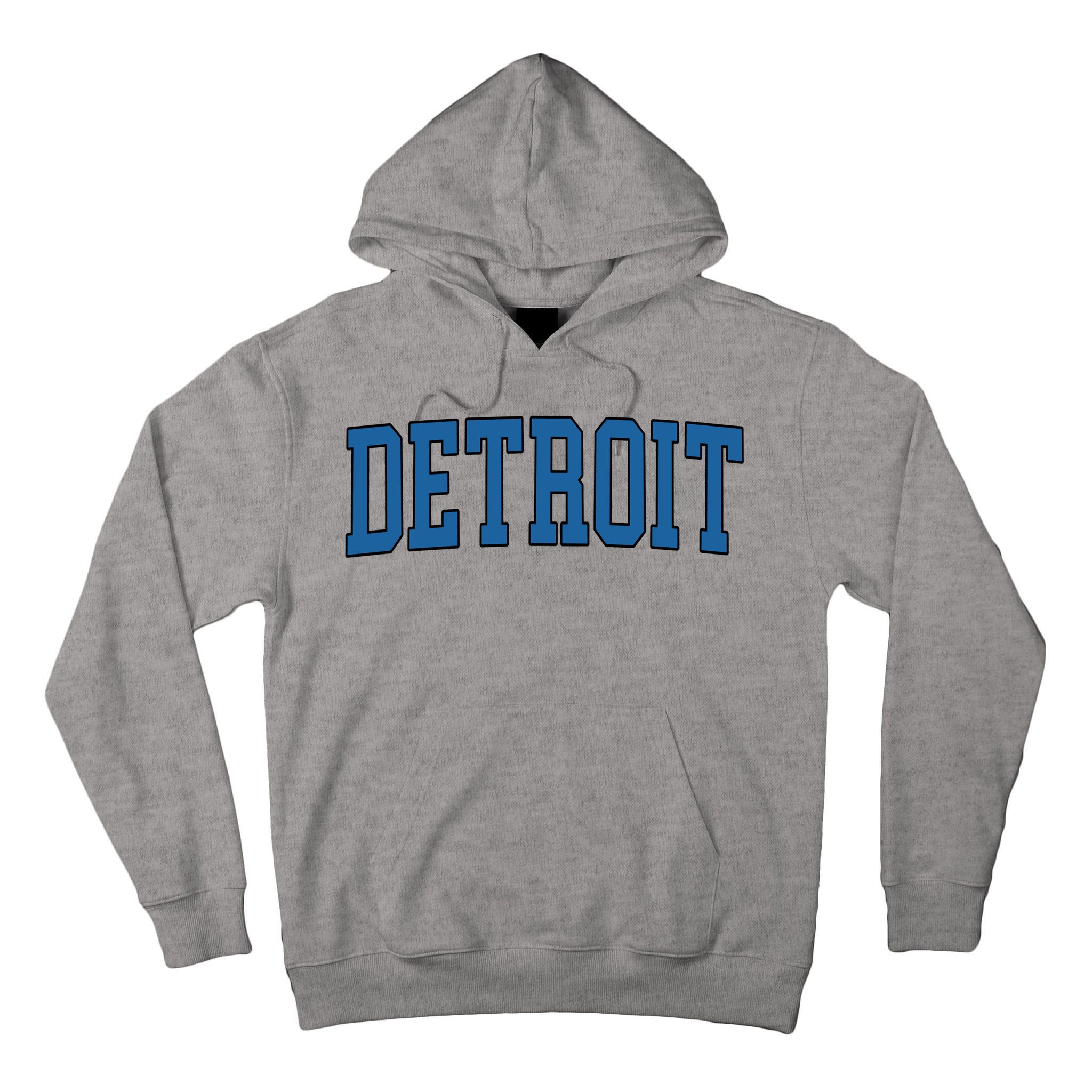 Detroit Blue Retro Vintage Distressed Arched Text Tall Hoodie