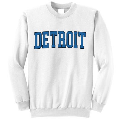 Detroit Blue Retro Vintage Distressed Arched Text Sweatshirt