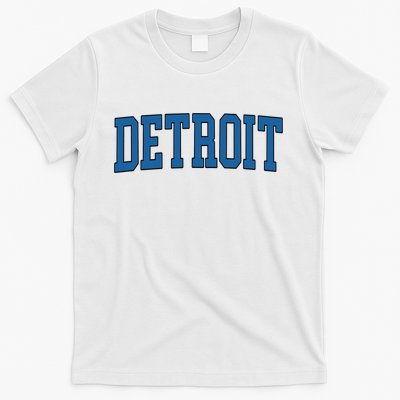 Detroit Blue Retro Vintage Distressed Arched Text T-Shirt