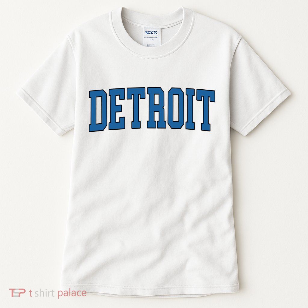 Detroit Blue Retro Vintage Distressed Arched Text Tall T-Shirt