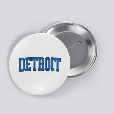 Detroit Blue Retro Vintage Distressed Arched Text Button