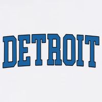 Detroit Blue Retro Vintage Distressed Arched Text Button