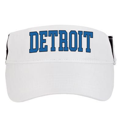 Detroit Blue Retro Vintage Distressed Arched Text Adult Drive Performance Visor