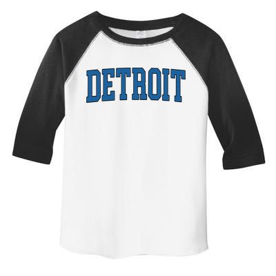Detroit Blue Retro Vintage Distressed Arched Text Toddler Fine Jersey T-Shirt