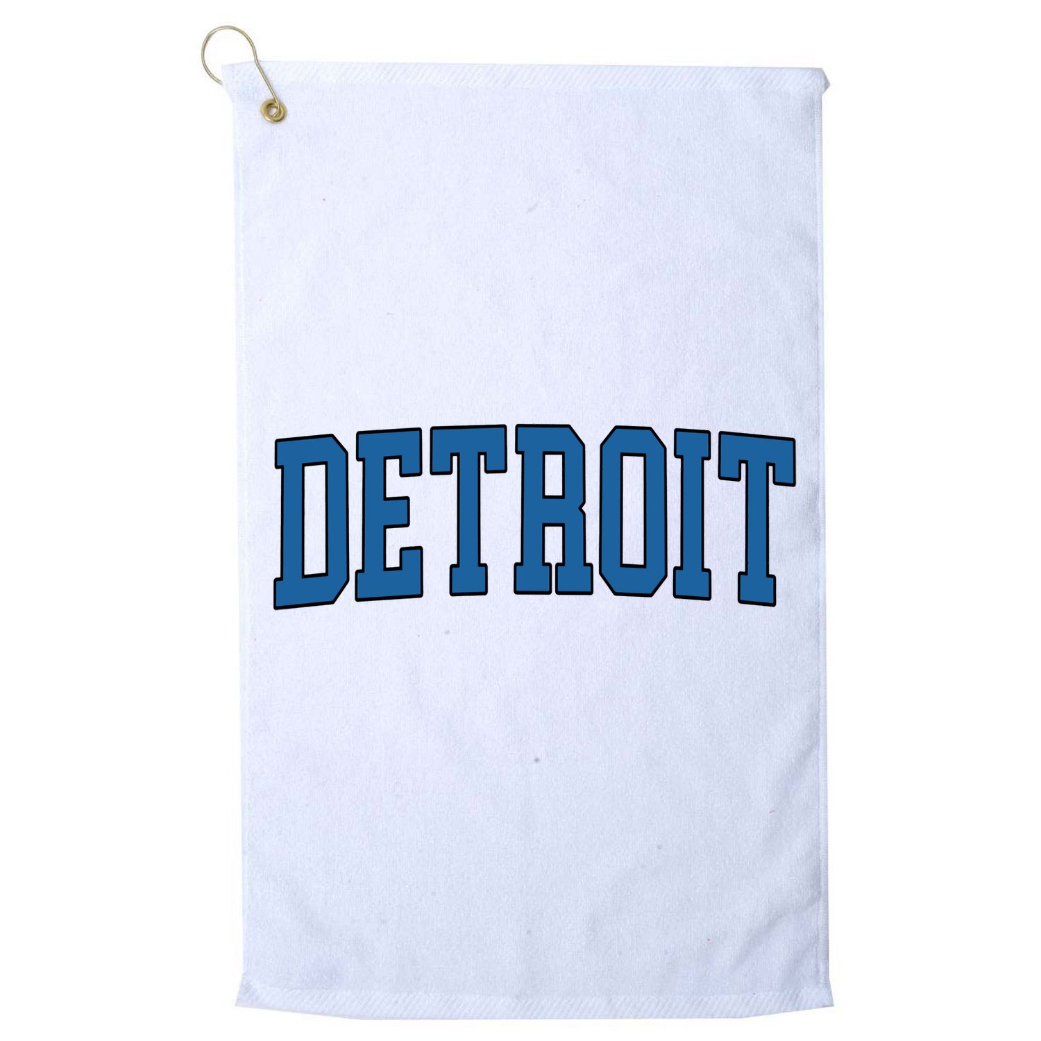Detroit Blue Retro Vintage Distressed Arched Text Golf Towel