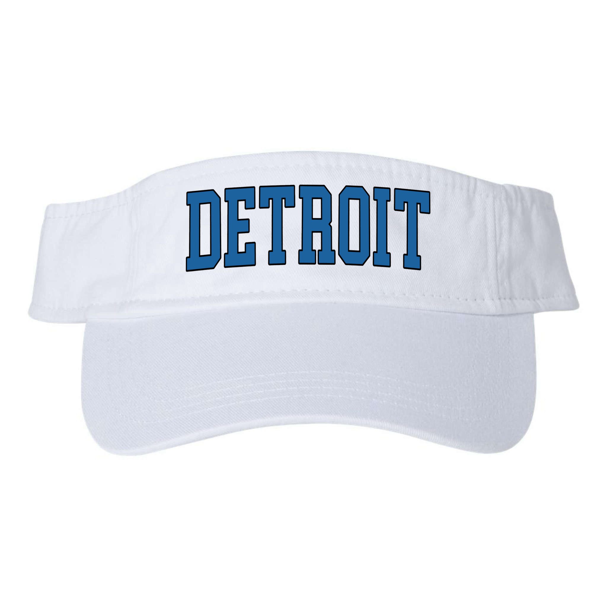 Detroit Blue Retro Vintage Distressed Arched Text Visor