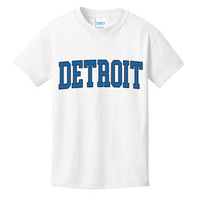 Detroit Blue Retro Vintage Distressed Arched Text Kids T-Shirt