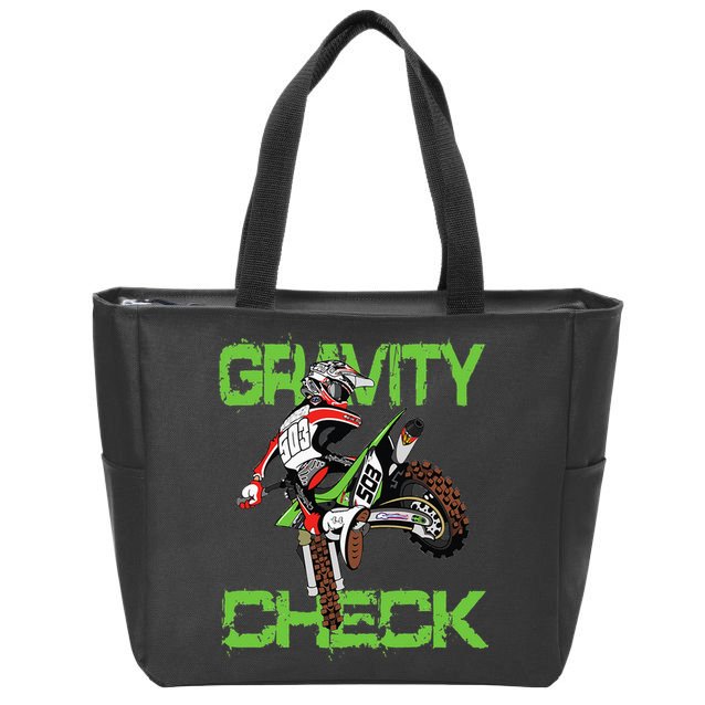 Dirt Bike Rider Motocross Zip Tote Bag