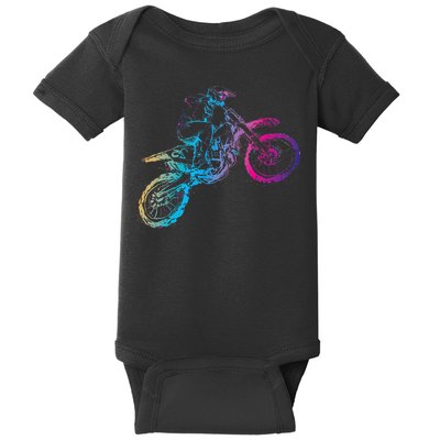 Dirt Bike Riding Motocross Lover Kids Motorcycle Rider Baby Bodysuit