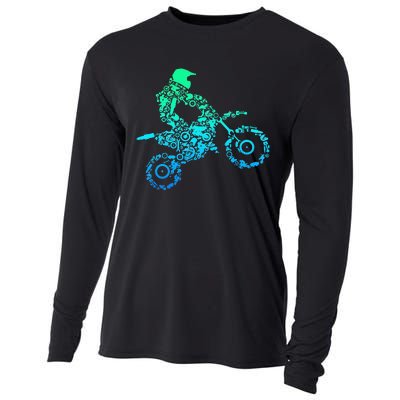 Dirt Bike Rider Motocross Enduro Dirt Biking Gift Cooling Performance Long Sleeve Crew