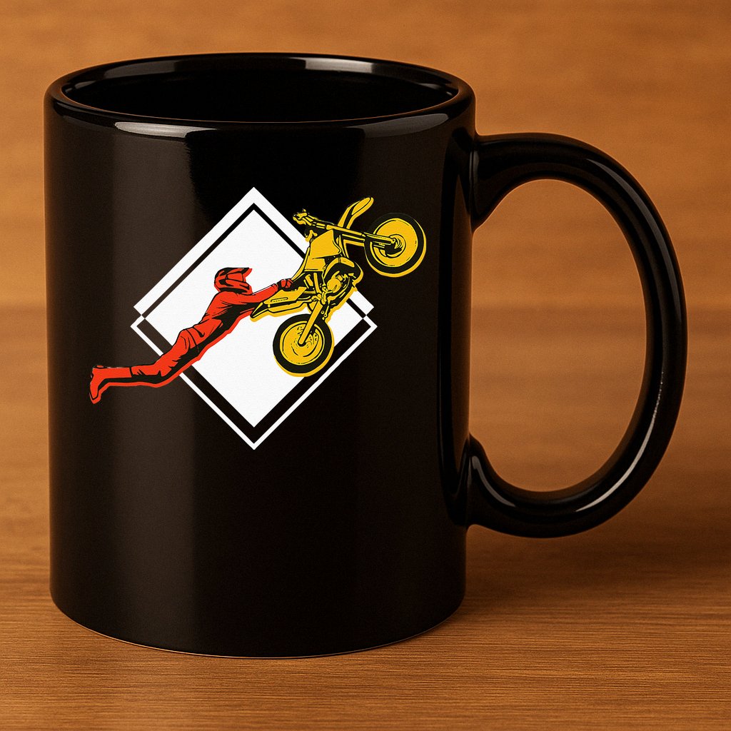 Dirt Bike Riding MX Motocross Supercross 11oz C Handle Ceramic Mug