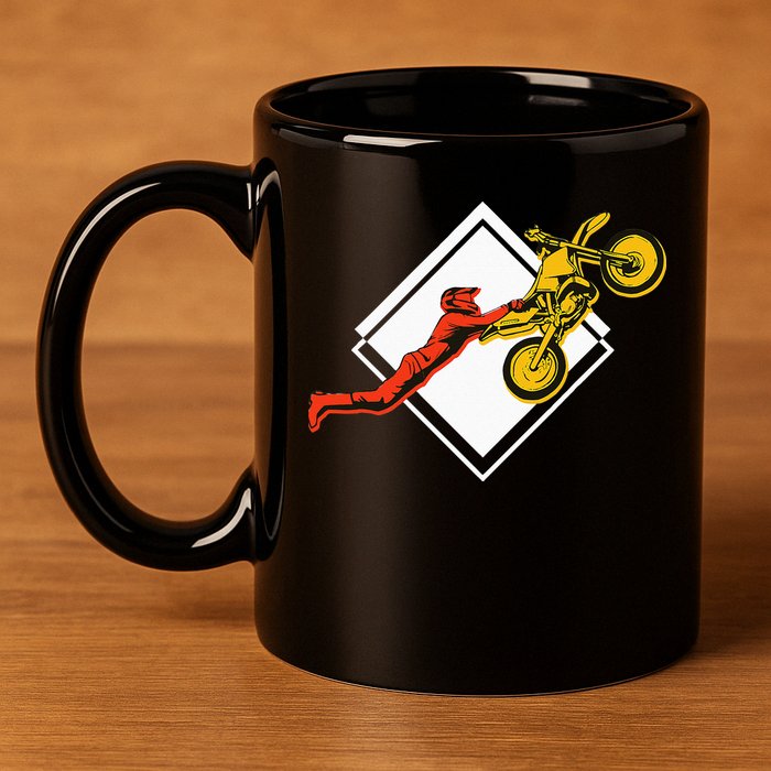 Dirt Bike Riding MX Motocross Supercross 11oz C Handle Ceramic Mug