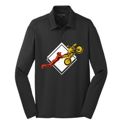 Dirt Bike Riding MX Motocross Supercross Silk Touch Performance Long Sleeve Polo