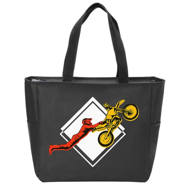 Dirt Bike Riding MX Motocross Supercross Zip Tote Bag