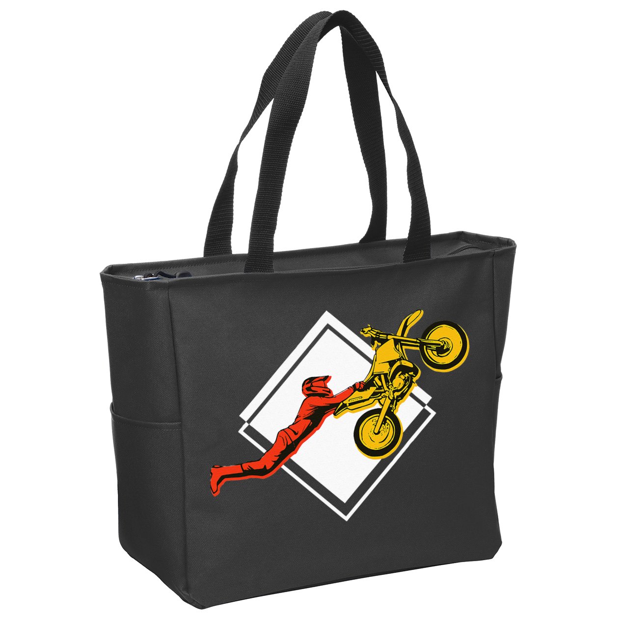 Dirt Bike Riding MX Motocross Supercross Zip Tote Bag