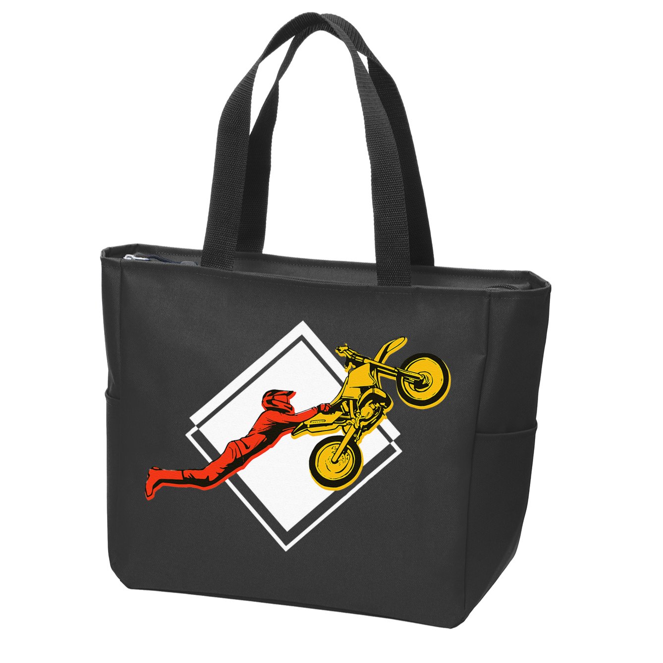 Dirt Bike Riding MX Motocross Supercross Zip Tote Bag