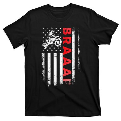 Dirt Bike Racing Usa Us American Flag Botocross T-Shirt