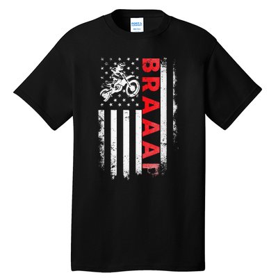 Dirt Bike Racing Usa Us American Flag Botocross Tall T-Shirt