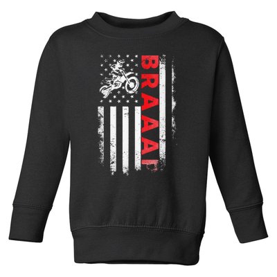 Dirt Bike Racing Usa Us American Flag Botocross Toddler Sweatshirt