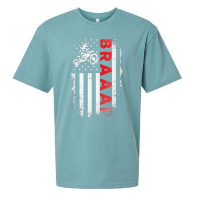 Dirt Bike Racing Usa Us American Flag Botocross Sueded Cloud Jersey T-Shirt