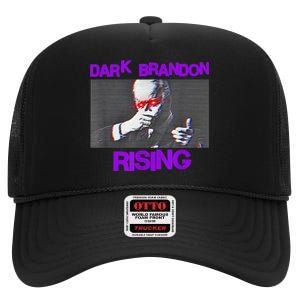 Dark Brandon Rising Saving America Political High Crown Mesh Back Trucker Hat