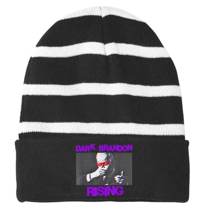 Dark Brandon Rising Saving America Political Striped Beanie with Solid Band