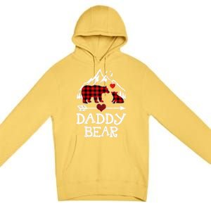 Daddy Bear , Red Buffalo Plaid Daddy Bear Pajama T Premium Pullover Hoodie