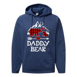 Daddy Bear , Red Buffalo Plaid Daddy Bear Pajama T Performance Fleece Hoodie