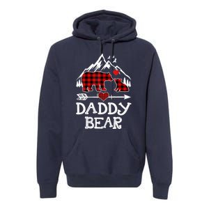 Daddy Bear , Red Buffalo Plaid Daddy Bear Pajama T Premium Hoodie