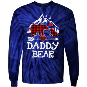 Daddy Bear , Red Buffalo Plaid Daddy Bear Pajama T Tie-Dye Long Sleeve Shirt