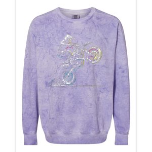 Dirt Bike Rider Retro Motorcycle Motocross Colorblast Crewneck Sweatshirt