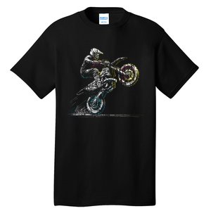 Dirt Bike Rider Retro Motorcycle Motocross Tall T-Shirt